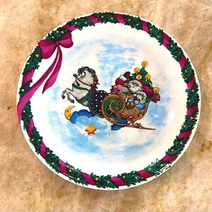 Royal Copenhagen Santa and children in a sleigh porcelain hand painted